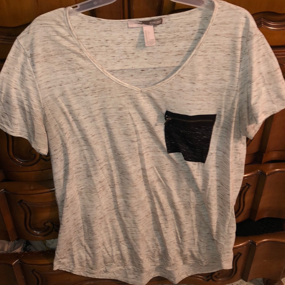 Forever 21 v-neck with zipper pocket